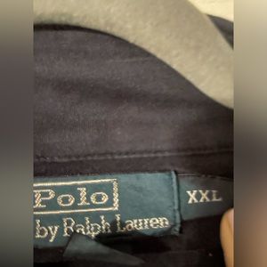 Men’s long-sleeve polo by RL - Size XXL - Navy